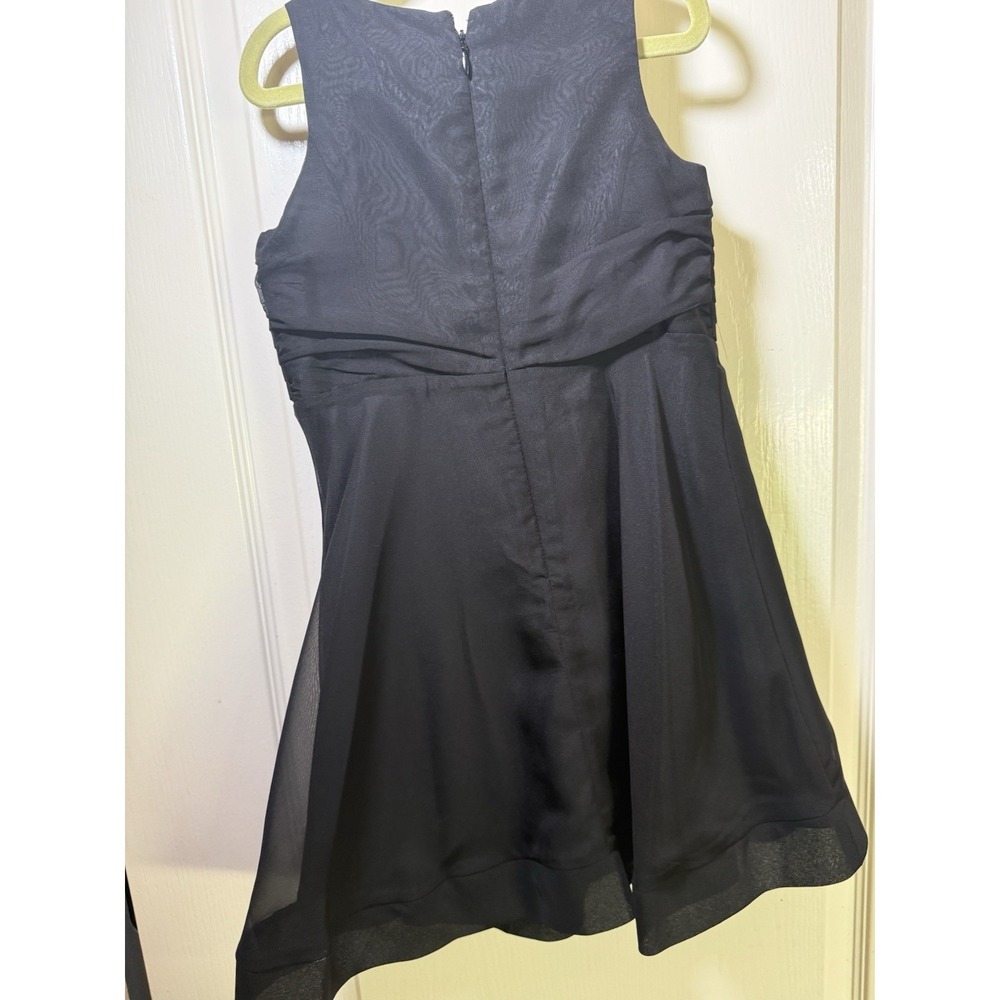 ABS Kids Girls Size 7 Black Chiffon Party Dress Bow Waist Sleeveless Special Occ - Picture 13 of 13